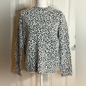 Ann Taylor Leopard Print Mock Neck Cotton Tunic Sweater size Medium NWOT